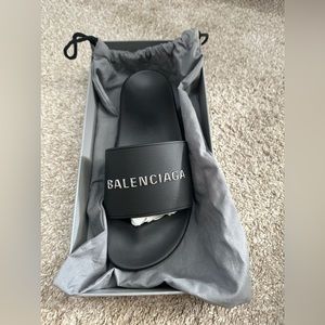 Balenciaga Pool Slide - Chrome Logo